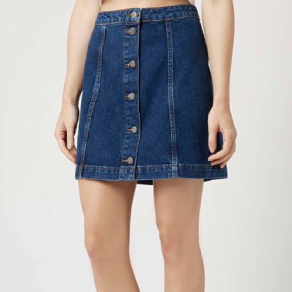 TopShop Denim Button Skirt